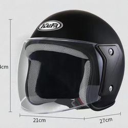 Matte Black 3/4 Open Face Adult Helmet Motorcycle Scooter HOT  头盔