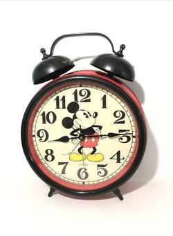 Sunbeam Walt Disney Mickey Mouse Vintage Oversize 17 Inch Alarm Clock-Works!