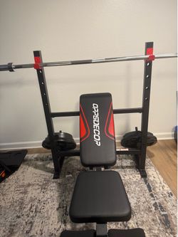 Barbell Bench Press and Weight Plates