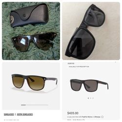 2 Sunglass Bundle !! Real Gucci Black Sunglasses & Real boyfriend Raybans