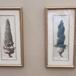 Topiary poster art matted & framed set