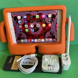 Apple iPad mini 5 (5th Generation/7.9” retina/ latest IOS 26/ 2019 Model ) 64GB with stylus pen, kids case  & Accessories