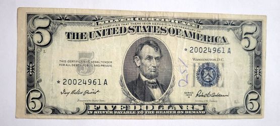 Series 5 Dollar Silver Certificate Star Note