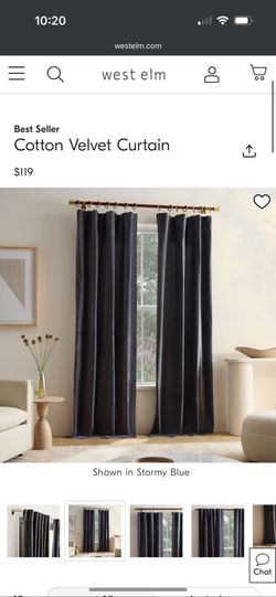 West Elm Cotton Velvet Curtains