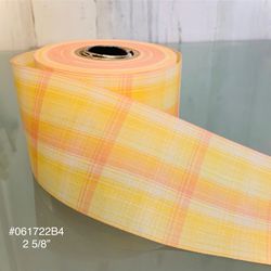 5 Yds of 2 5/8” Parfait Plaid Vintage Fabric Ribbon #061722B4