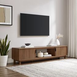 Modern Walnut TV Console for 75–80” TVs – Fluted Design