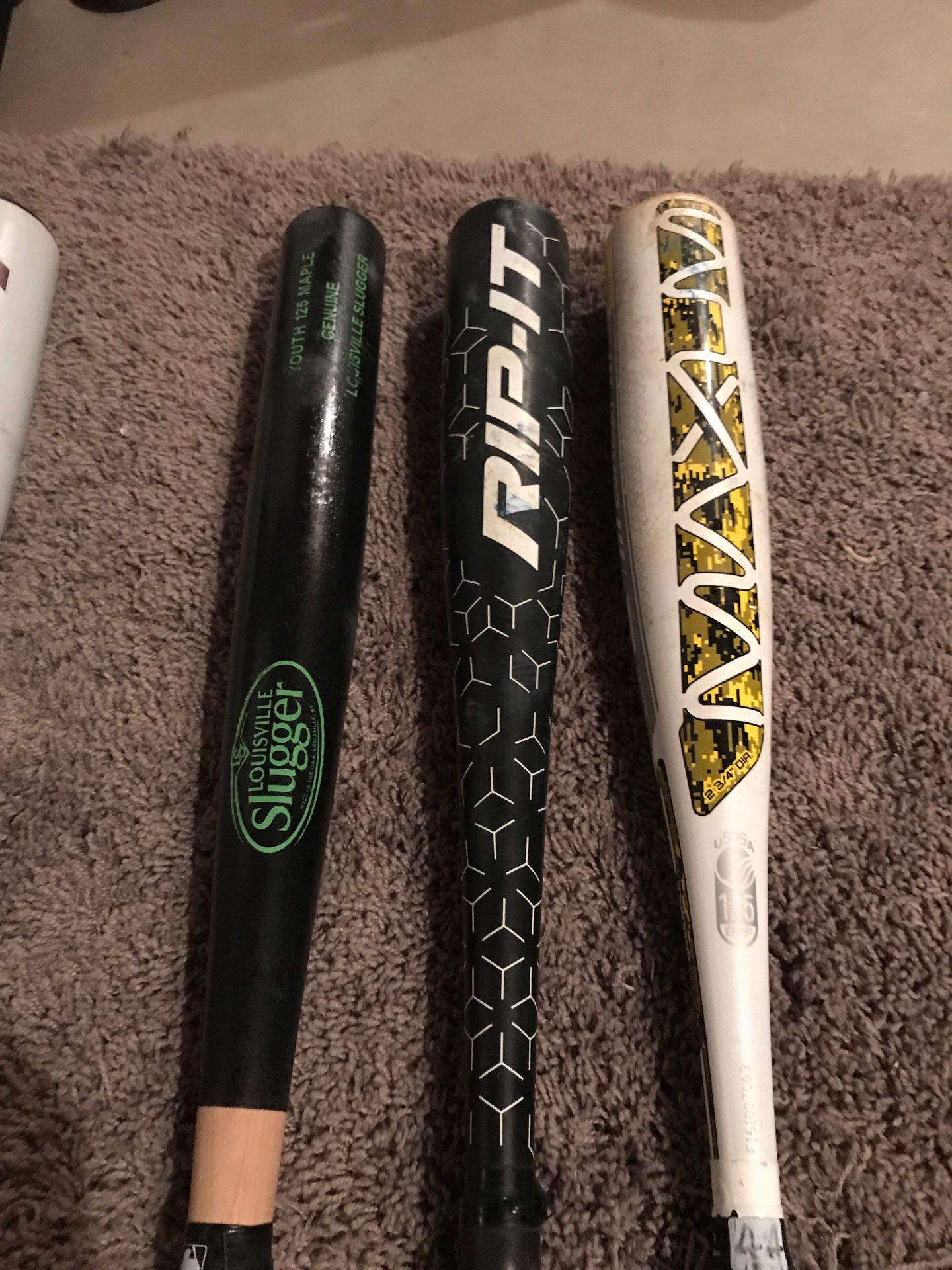 Assorted baseball bats
