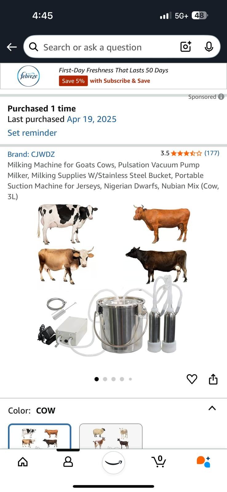 Cow/ Goat Milking Machine