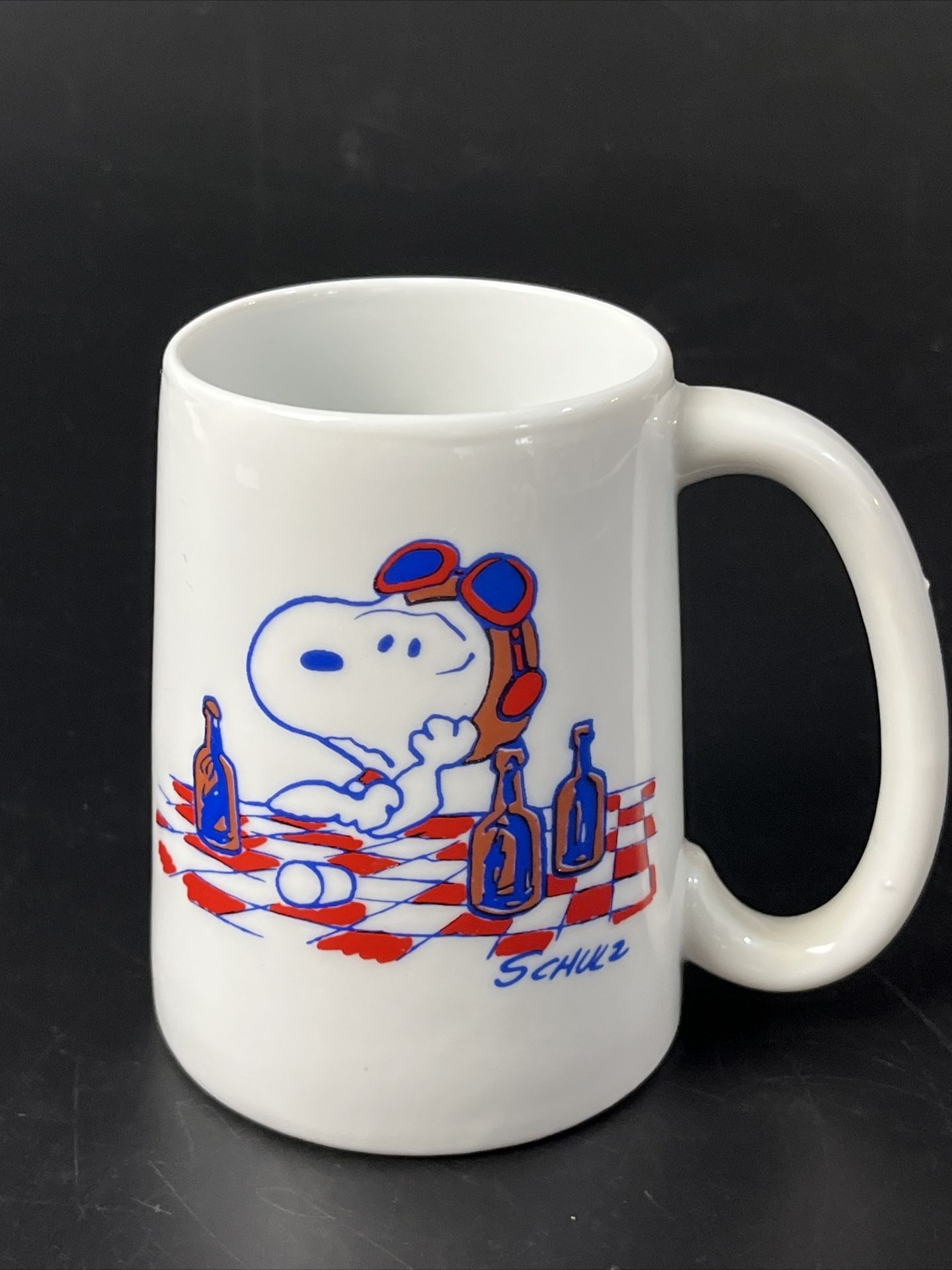 Vintage SNOOPY Mug Girls And Root Beer Are Not The Answer 1965 Stein Red Baron
