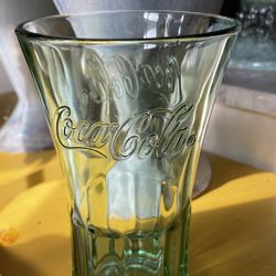 Vintage Green Coca Cola Coke Glass 