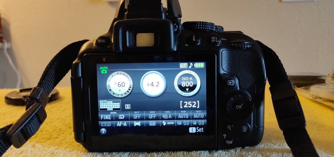 Nikon D 5300 with telephoto lens and HD wide angle lense and accessories