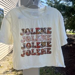 Jolene Graphic tee in Cream Crop Top