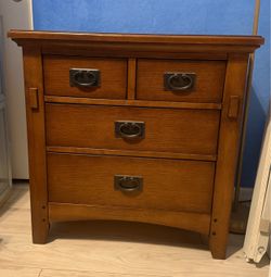 Wooden Dresser with Metal Handles