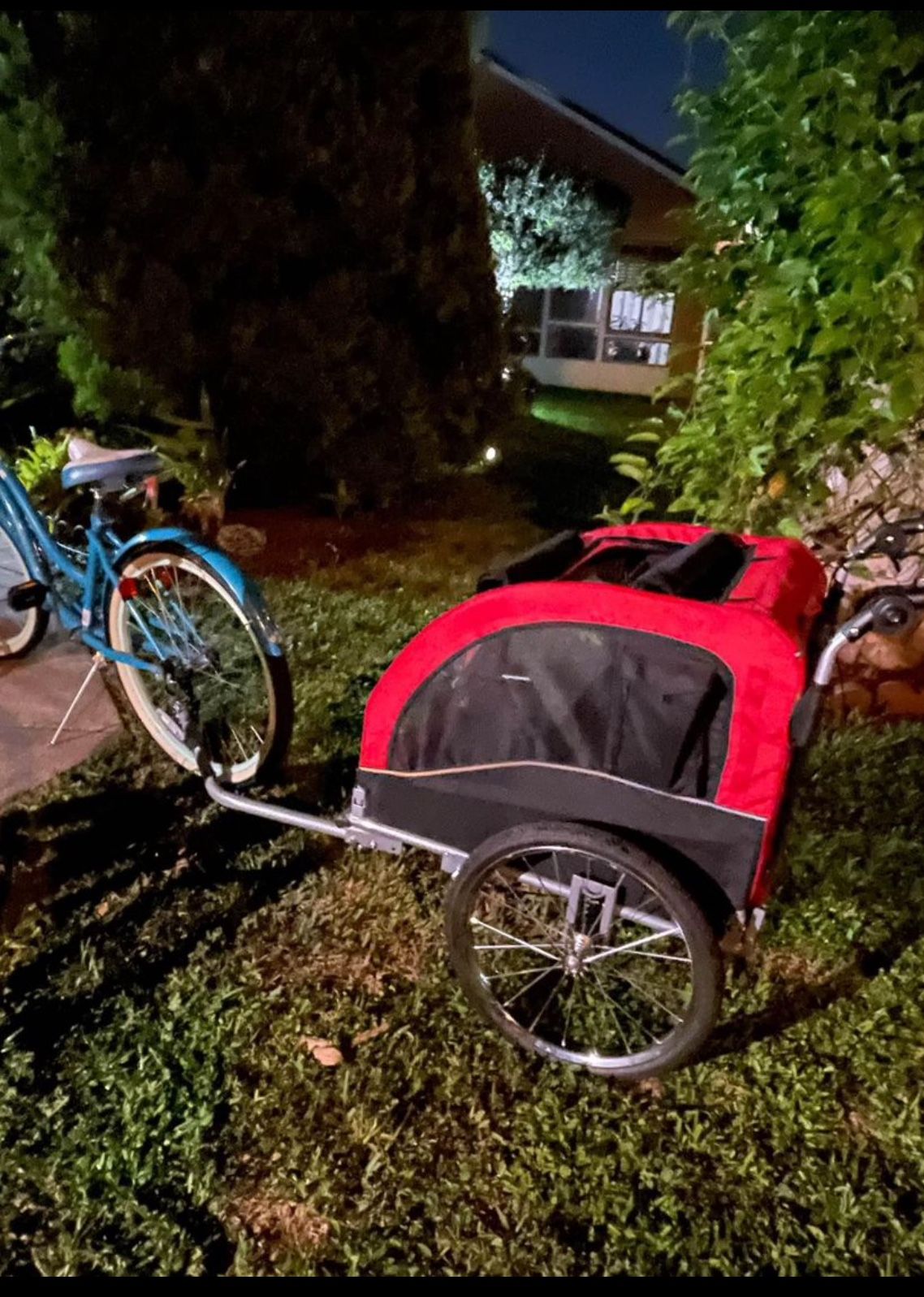 Red Dog Pet Stroller - Can be pulled With a Bicycle