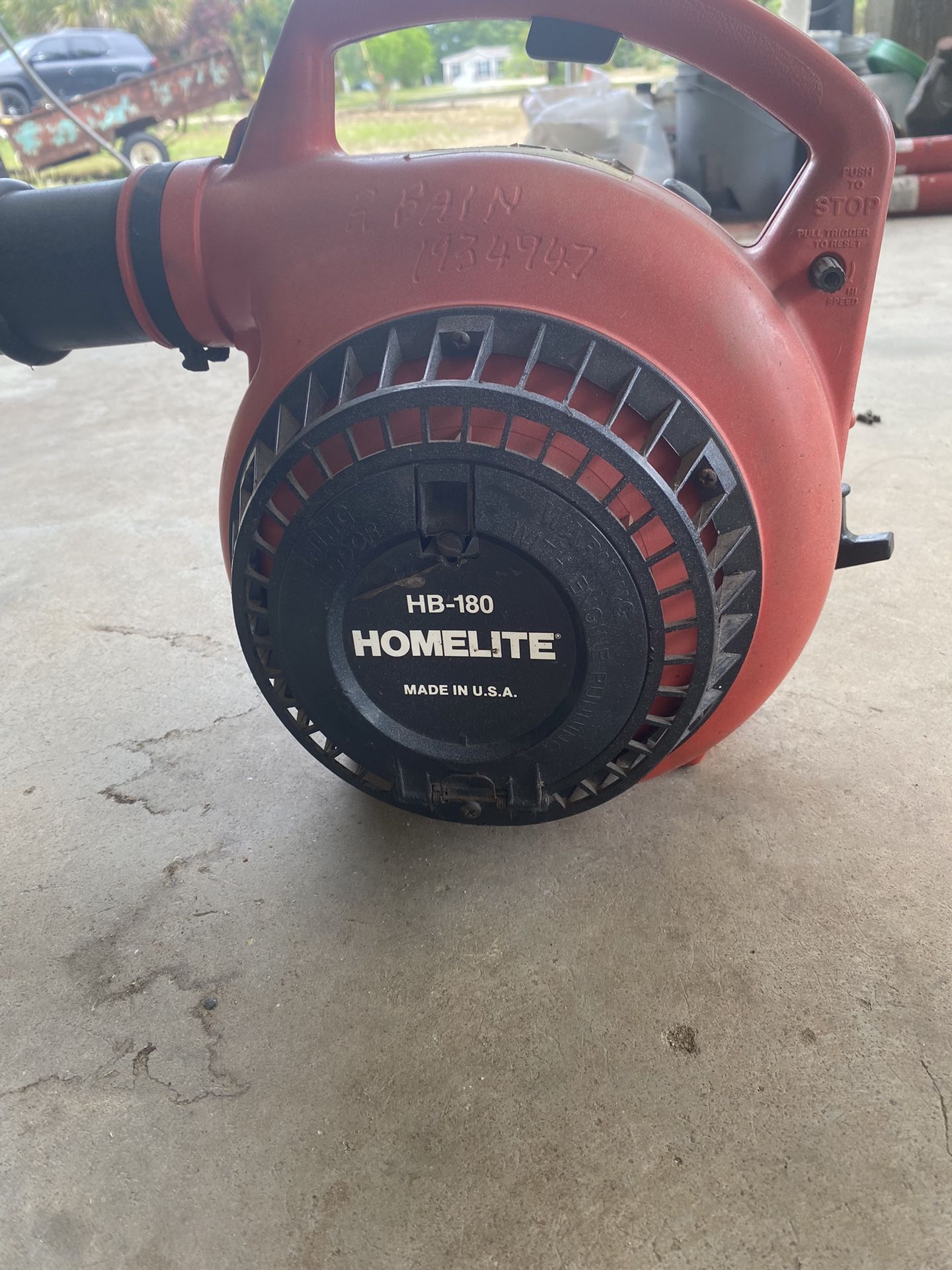 Homelite HB-180 Leaf Blower For Parts Or Repair