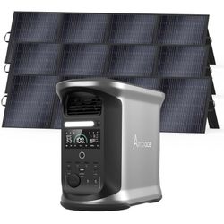 Ampace 1500w portable power station with 3 pcs 200w foldable Solar panel