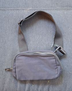 Gray Adjustable Waist Bag Fanny Pack Crossbody Zipper Pouch