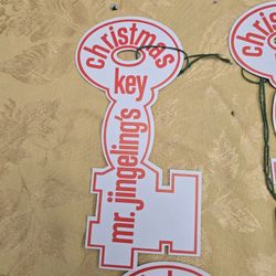 Vintage MR JINGELING'S Christmas Key- Cardboard Cutout Collectible 