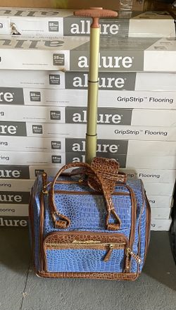 Blue& Brown Luggage and Make Up Bags