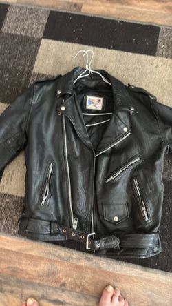 Leather , biker style jacket