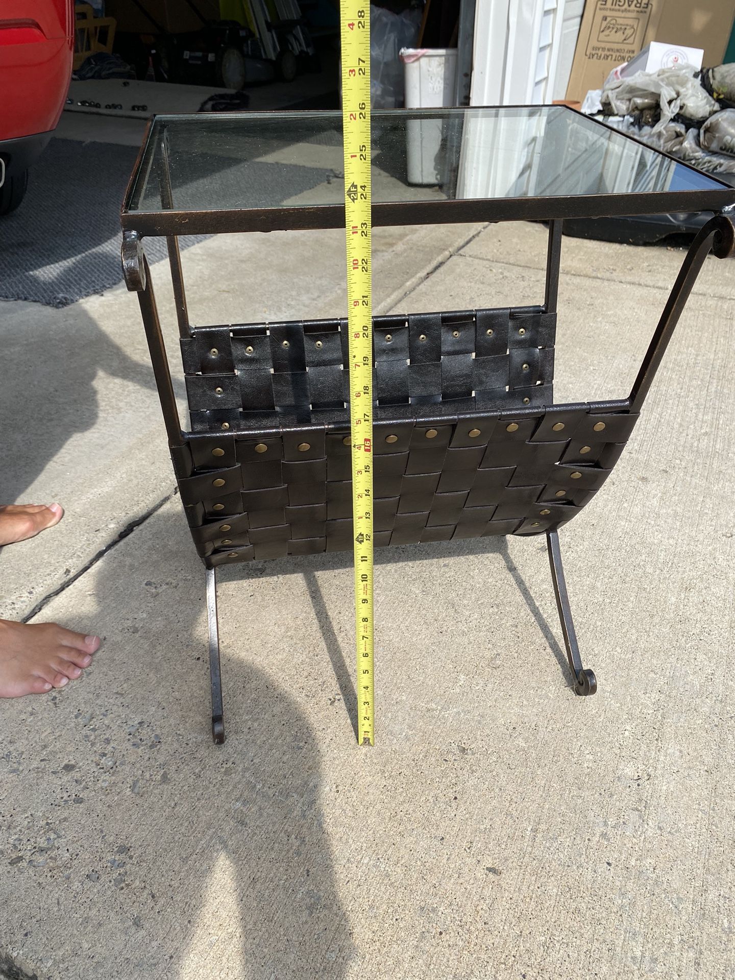 End Table. Glass And Metal