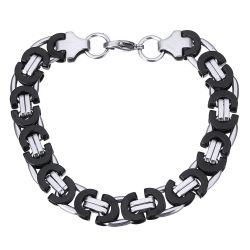 18K Gold Plated Stainless steel Bracelet Box Byzantine Bracelet Length 9"