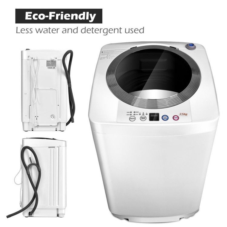 Portable 7.7lbs Automatic Laundry Washing machine with Drain Pump