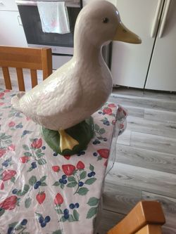 Large Ceramic Duck Figurine