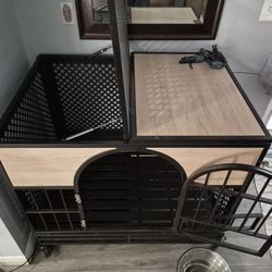 Decorative indoor dog cage.