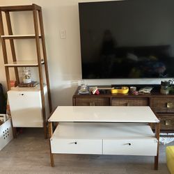 West Elm Modern Tv Stand and Tower Bookcase