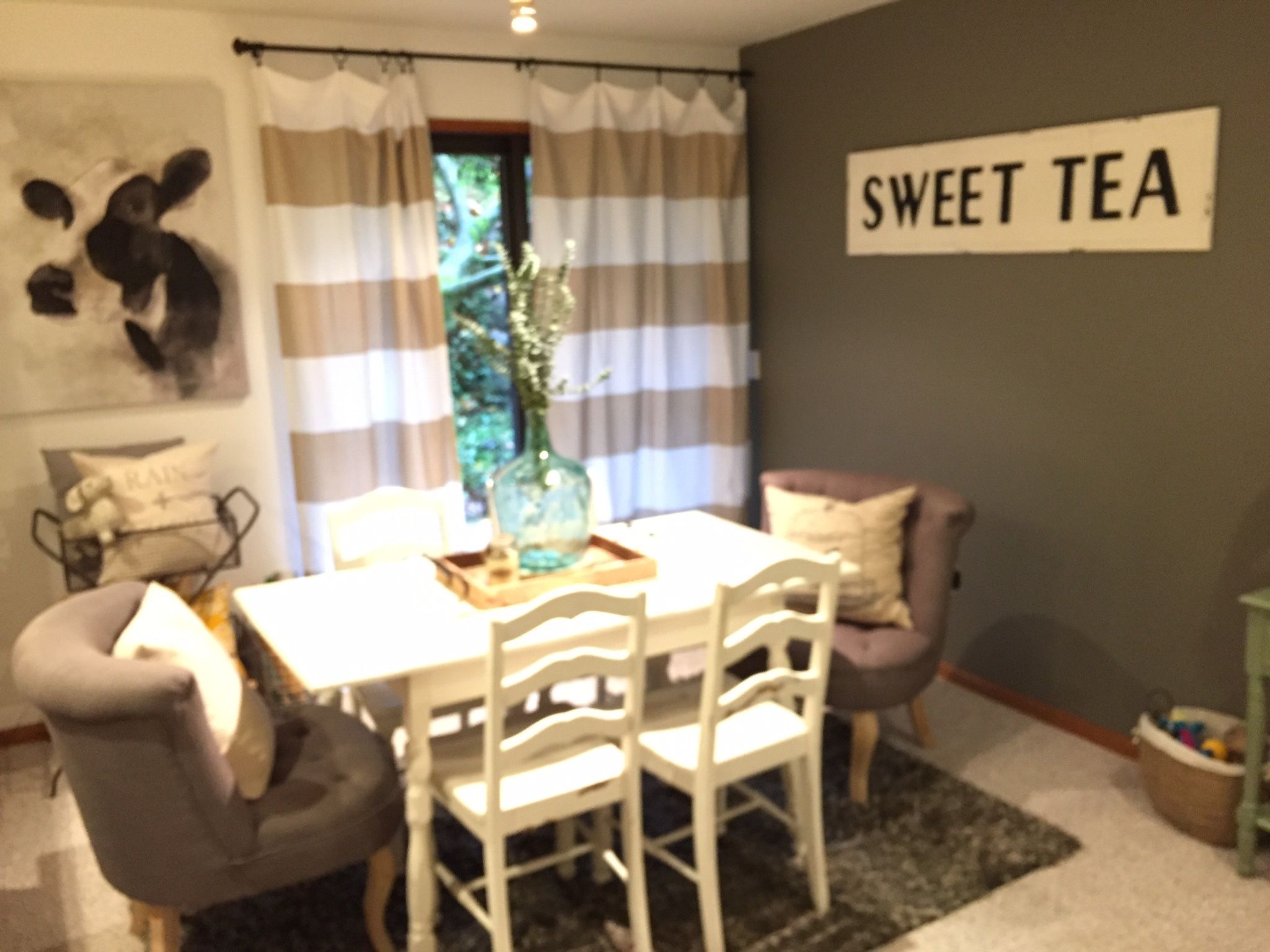 Solid Wood Dining Table With Four Chairs