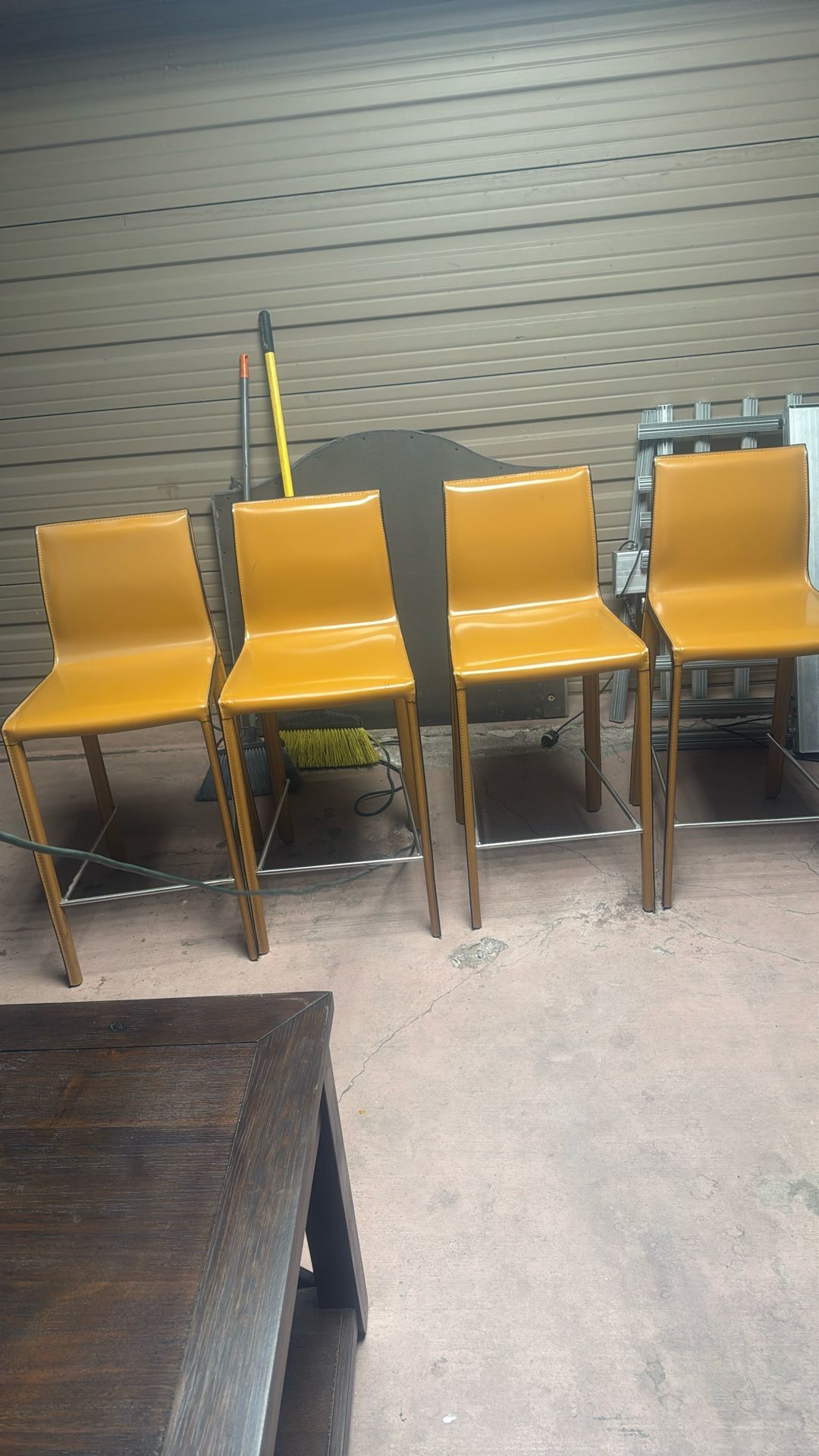 Gervin Recycled Leather Counter Stools