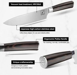 imarku Knife Set 16-Piece Japan Stainless Steel Knife Set with Block and Sharpener