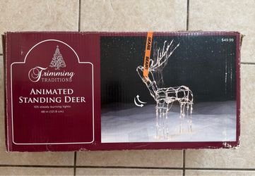 Vintage Trimming Traditions 48" Animated Standing Deer Buck Lighted 105 Lights
