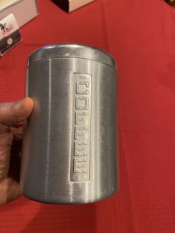 Mid-century retro, aluminum kitchen, coffee canister made in Italy