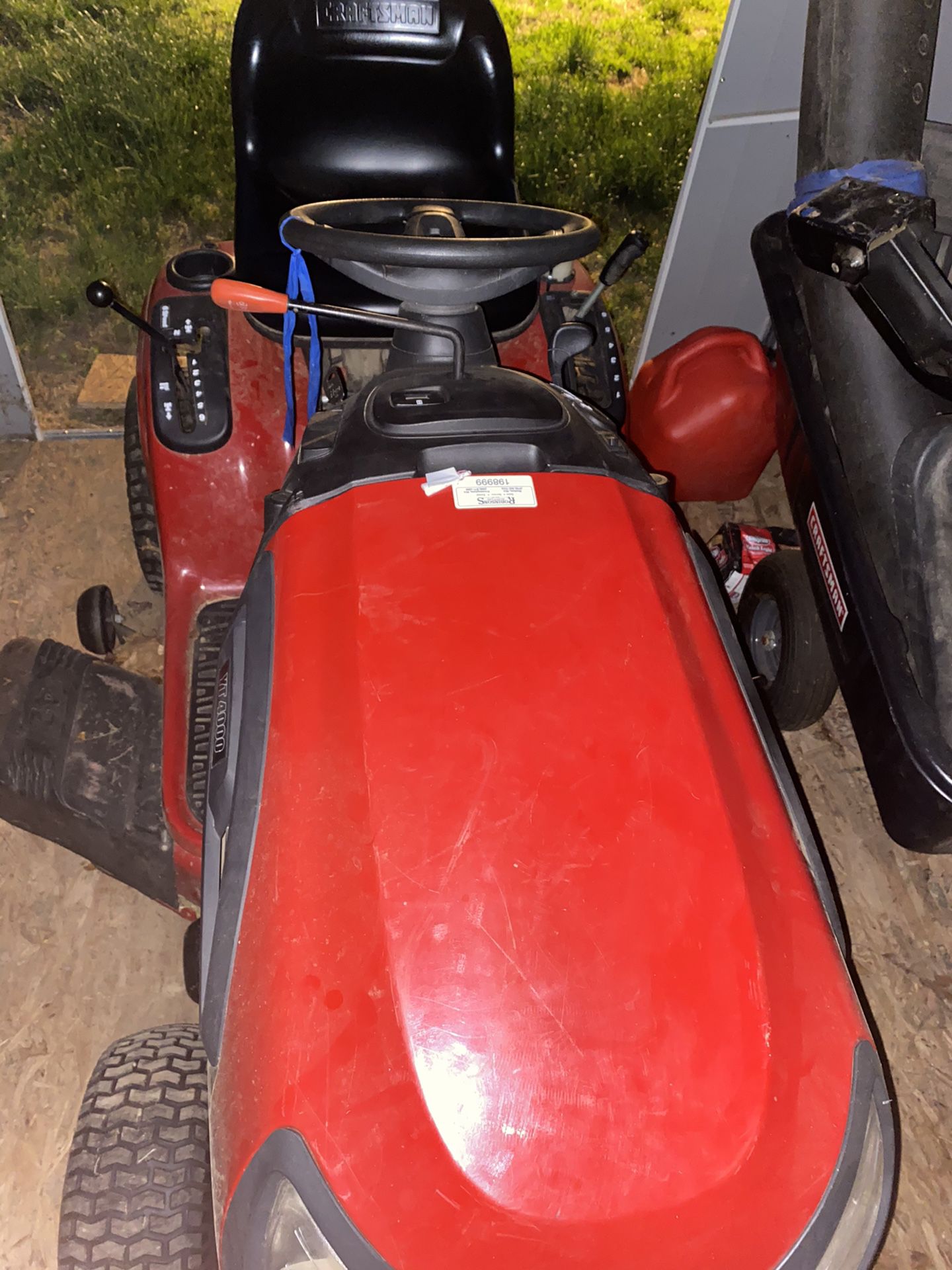 Craftsman rider mower with dump attachment and bags with huskavana lawnmower