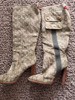 👜 LOUIS VUITTON CAMOUFLAGE KNEE-HIGH BOOTS   🔥 RARE DESIGN | DESIGNER COLLECTOR’S PIECE 🔥
