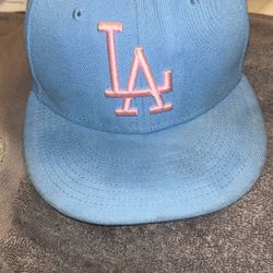 "LA Dodgers 2024 World Series Champions Sky Pink Limited Edition Hat - Worn Once"