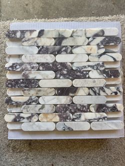 8 pcs Calacatta Viola Honed Pill Marble Mosaic 12"x12"x3/8"