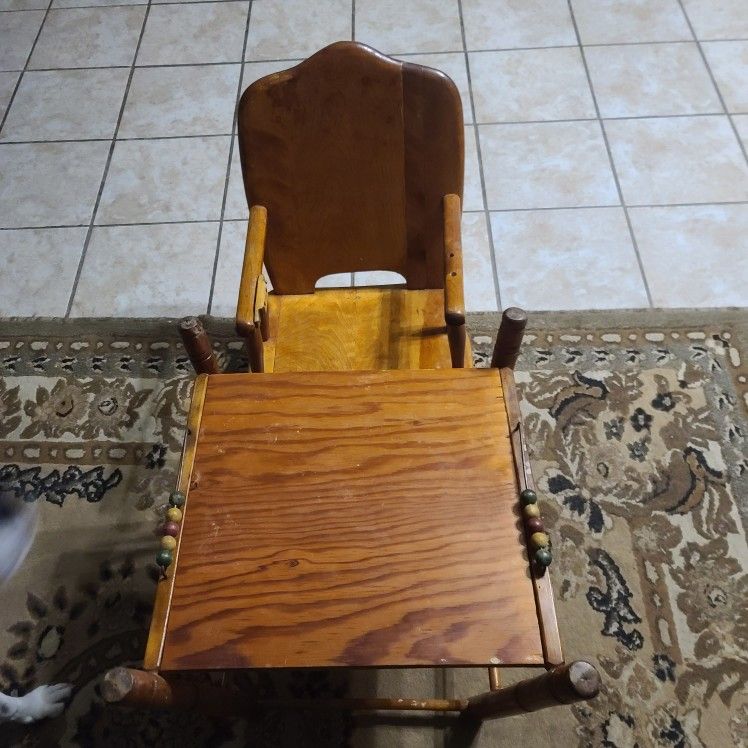 Antique High Chair And Play Table 