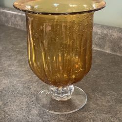 Amber Bubble Glass Decor Piece