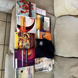 Nursing school books and items