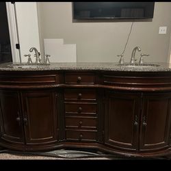 72 inch Vanity Marble and faucets ready
