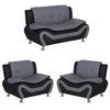 Contemporary Faux Leather Sofa And Loveseat Set 