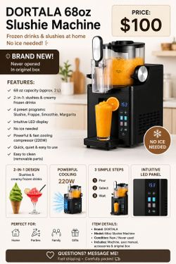 DORTALA 68oz Slushie Machine – Brand New in Box