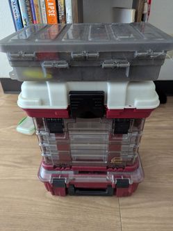 3 Plano tackle boxes with miscellaneous tackle