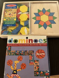 Melissa & Doug Wooden Puzzle & Double Sided Dominoes 3-7yrs