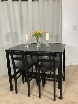 High Espresso Dining Table with 4 Chairs PERFECT FOR APARTMENT!