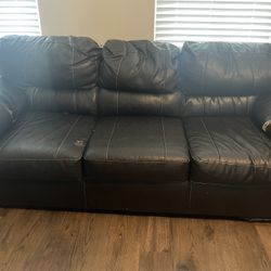 Coffee Colored Leather Sofa And Love seat