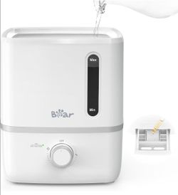 Bear Humidifiers for Bedroom, 2.5L Cool Mist Humidifiers and Oil Diffuser, Quiet Rapid humidifiers for Home Whole House, with Adjustable Mist Output a
